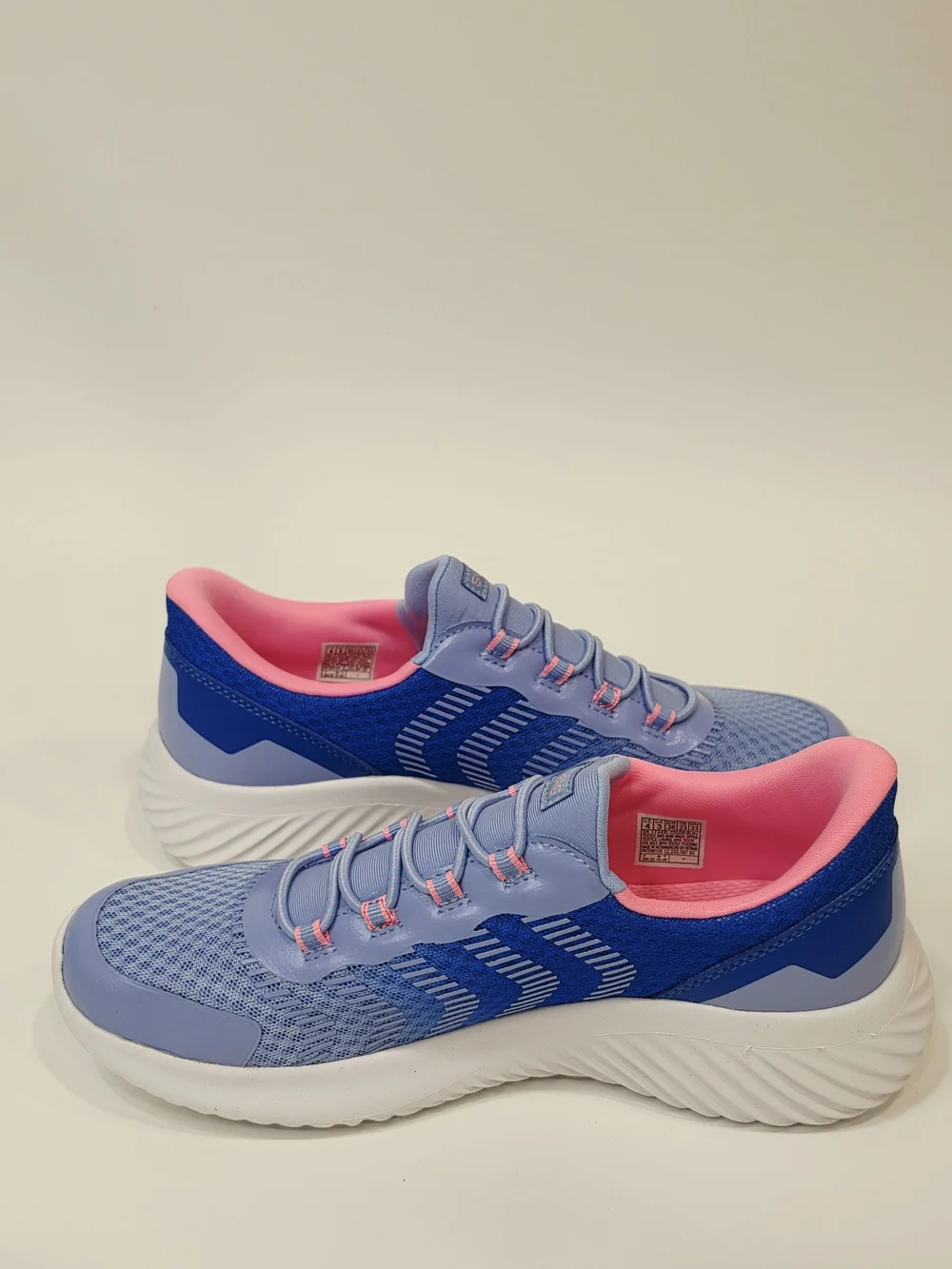 Skechers Hands Free Swift Fit Kids Light Blue and Pink Slip-On Athletic Sneakers